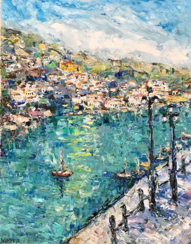 Peinture intitulée "Amalfi Coast Impast…" par Vilma Gataveckiene, Œuvre d'art originale, Huile