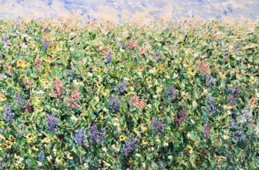 Painting titled "Large Lupine Flower…" by Vilma Gataveckiene, Original Artwork, Oil