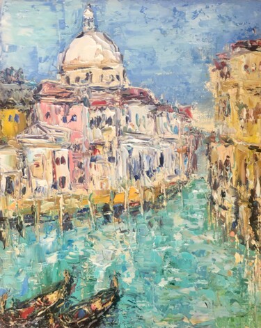 Peinture intitulée "Venice Italy Oil Pa…" par Vilma Gataveckiene, Œuvre d'art originale, Huile