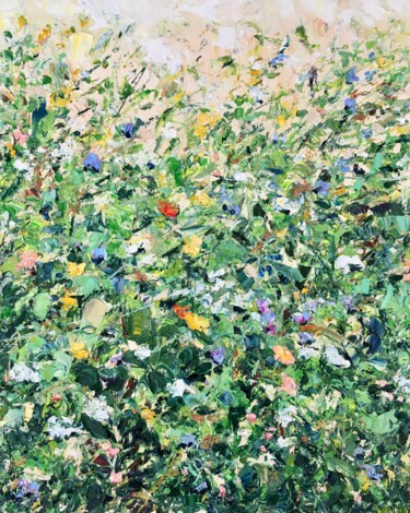 Peinture intitulée "Wildflowers Field O…" par Vilma Gataveckiene, Œuvre d'art originale, Huile