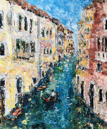 Peinture intitulée "Venice Italy Impast…" par Vilma Gataveckiene, Œuvre d'art originale, Huile