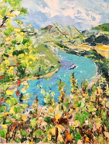 Pintura titulada "Moselle River Impas…" por Vilma Gataveckiene, Obra de arte original, Oleo