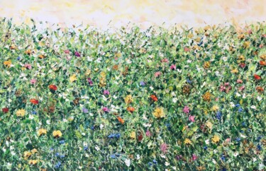 Peinture intitulée "Flower Meadow Impas…" par Vilma Gataveckiene, Œuvre d'art originale, Huile