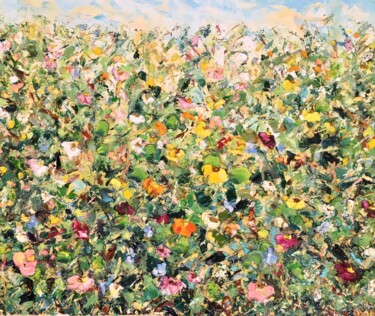 Pintura titulada "Summer flowers in t…" por Vilma Gataveckiene, Obra de arte original, Oleo