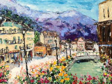 Painting titled "Chamonix Mont Blanc…" by Vilma Gataveckiene, Original Artwork, Oil