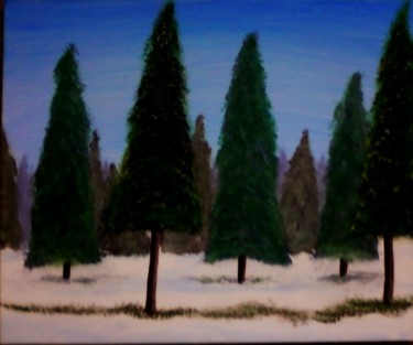 Painting titled "winter-trees.jpg" by Vimala V, Original Artwork