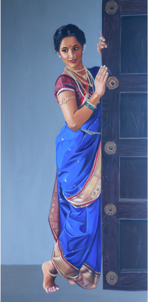 Peinture intitulée "Madhurima" par Vinayak Takalkar, Œuvre d'art originale, Huile