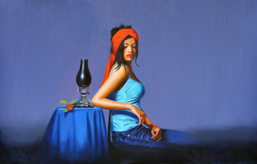 Pintura titulada "Shefali" por Vinayak Takalkar, Obra de arte original, Oleo