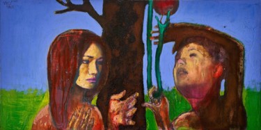 ADAM AND EVE Peinture intitulée "ADAM AND EVE" par Vince Bank, Œuvre d'art originale, Acrylique