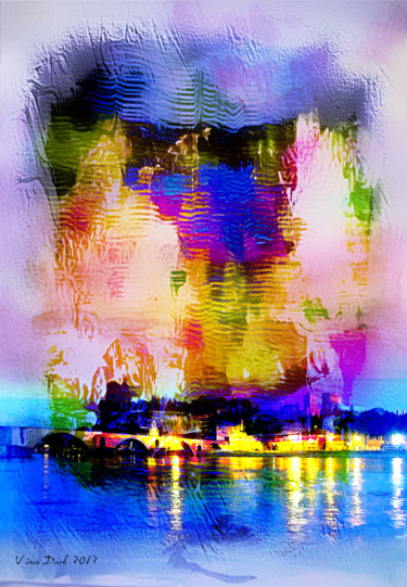 Arts numériques intitulée "Avignon in may" par Vince Dark, Œuvre d'art originale, Peinture numérique
