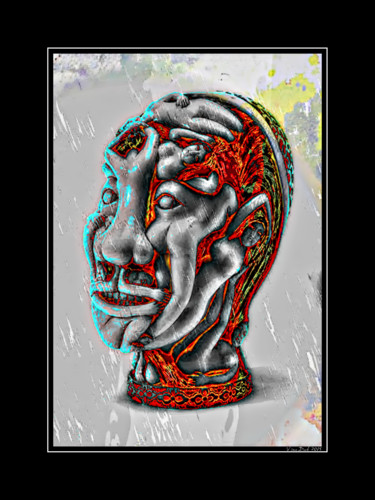 Digitale Kunst mit dem Titel "Corpus Faciem" von Vince Dark, Original-Kunstwerk, Digitale Malerei