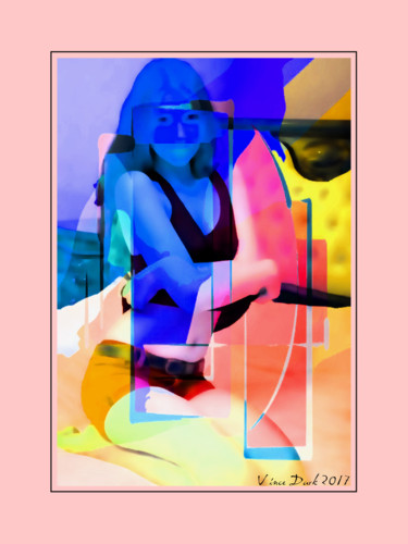 Digitale Kunst mit dem Titel "Mademoiselle Estiva…" von Vince Dark, Original-Kunstwerk, Digitale Malerei