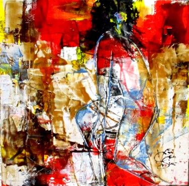 Painting titled ""Nonchalance chalou…" by Francis Vincensini, Original Artwork, Oil Mounted on Wood Stretcher frame