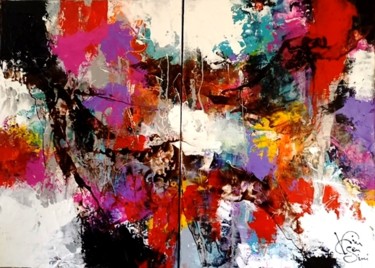 Pintura titulada ""Songe abstrait" Di…" por Francis Vincensini, Obra de arte original, Oleo Montado en Bastidor de camilla d…