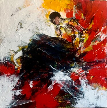 Картина под названием "Le combat" - Francis Vincensini, Подлинное произведение искусства, Акрил Установлен на Деревянная рам…