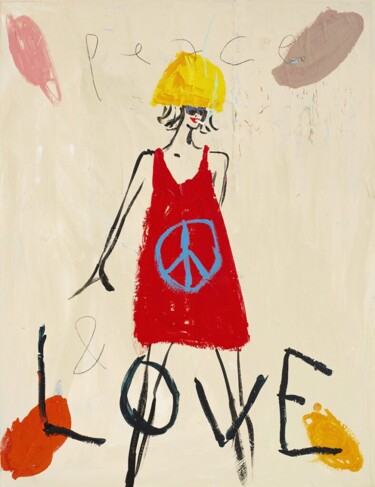 印花与版画 标题为“Peace and Love” 由Vincent Alran, 原创艺术品, 丝网印刷