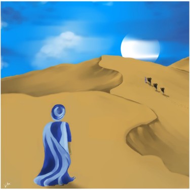 Arts numériques intitulée "Desert" par Vincentarqueart, Œuvre d'art originale, Peinture numérique