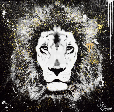 Pintura intitulada "THE GOLDEN LION" por Vincent Bardou, Obras de arte originais, Acrílico