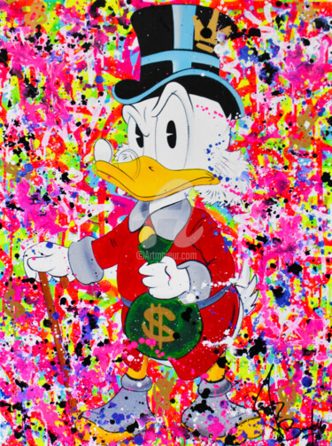 Painting titled "PICSOU DOLLAR" by Vincent Bardou, Original Artwork, Acrylic Mounted on Wood Stretcher frame