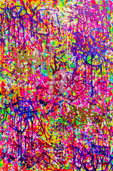 Картина под названием "STREET ART CITY" - Vincent Bardou, Подлинное произведение искусства, Акрил Установлен на Деревянная р…