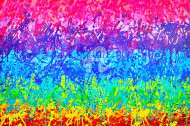 Картина под названием "RAINBOW STREET" - Vincent Bardou, Подлинное произведение искусства, Акрил Установлен на Деревянная ра…