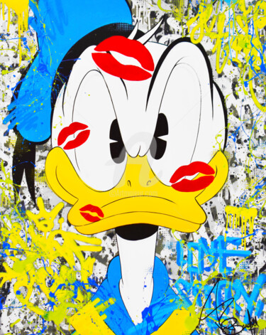 Peinture intitulée "DONALD LOVE" par Vincent Bardou, Œuvre d'art originale, Acrylique Monté sur Châssis en bois