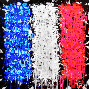 Картина под названием "FRENCH STREET" - Vincent Bardou, Подлинное произведение искусства, Акрил Установлен на Деревянная рам…