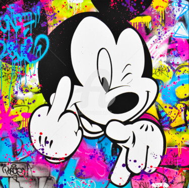 Painting titled "MICKEY DIAMOND" by Vincent Bardou, Original Artwork, Acrylic Mounted on Wood Stretcher frame