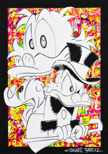 Painting titled "PICSOU SKETCH" by Vincent Bardou, Original Artwork, Acrylic Mounted on Wood Stretcher frame
