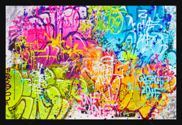 Painting titled "STREET ART DETUNED" by Vincent Bardou, Original Artwork, Spray paint Mounted on Wood Stretcher frame