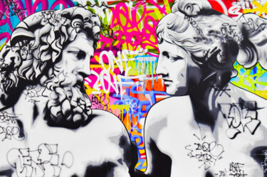 Painting titled "ZEUS & HERA" by Vincent Bardou, Original Artwork, Acrylic Mounted on Wood Stretcher frame