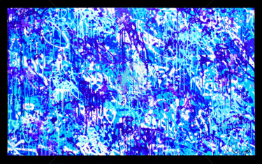 Painting titled "graffiti blue" by Vincent Bardou, Original Artwork, Spray paint Mounted on Wood Stretcher frame