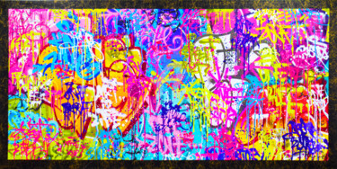 Картина под названием "CITY BLACK" - Vincent Bardou, Подлинное произведение искусства, Рисунок распылителем краски Установле…