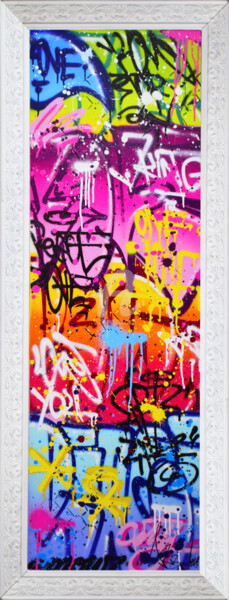 Painting titled "BAROQUE GRAFFITI" by Vincent Bardou, Original Artwork, Acrylic Mounted on Other rigid panel