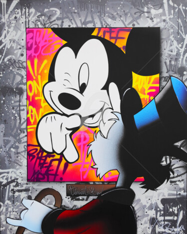 Painting titled "THE PICSOU GALLERY" by Vincent Bardou, Original Artwork, Spray paint Mounted on Wood Stretcher frame