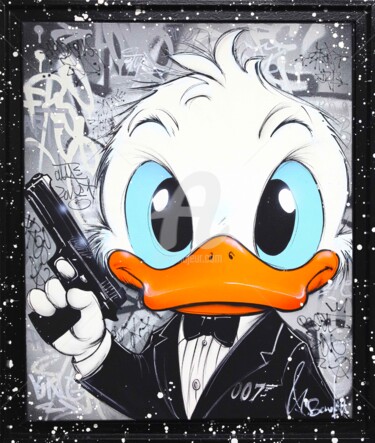 Painting titled "BEBE PICSOU 007" by Vincent Bardou, Original Artwork, Acrylic Mounted on Wood Stretcher frame