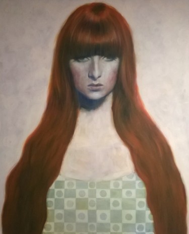 Painting titled "Femme aux cheveux r…" by Vincent Bertrand, Original Artwork