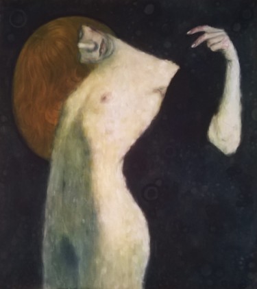 Peinture intitulée "Femme debout cheveu…" par Vincent Bertrand, Œuvre d'art originale, Acrylique