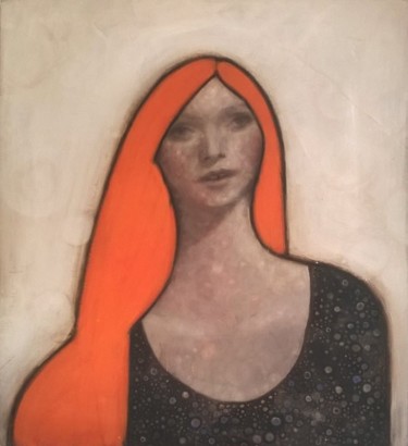 Peinture intitulée "Femme aux cheveux r…" par Vincent Bertrand, Œuvre d'art originale, Acrylique