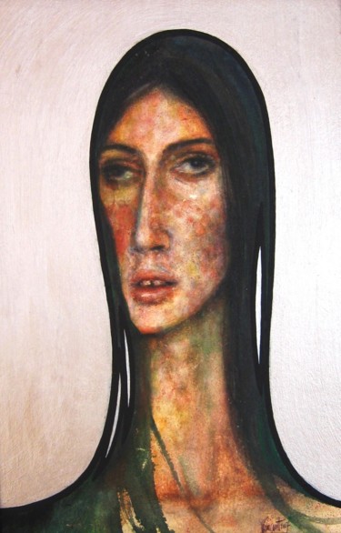 Pintura intitulada "Olga" por Vincent Bertrand, Obras de arte originais, Guache