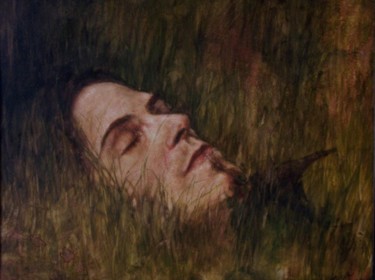 Peinture intitulée "autoportrait" par Vincent Bertrand, Œuvre d'art originale, Gouache
