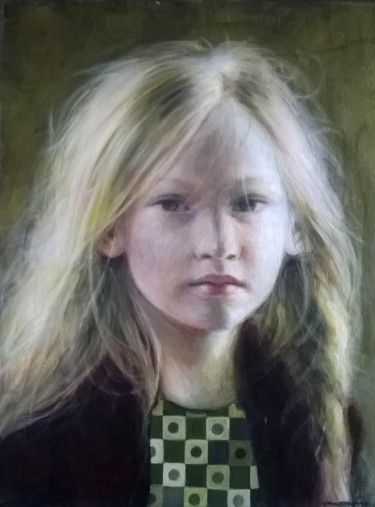 Картина под названием "Fille blonde" - Vincent Bertrand, Подлинное произведение искусства, Акрил
