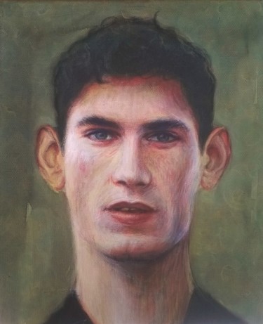 Peinture intitulée "Jeune homme brun" par Vincent Bertrand, Œuvre d'art originale, Acrylique