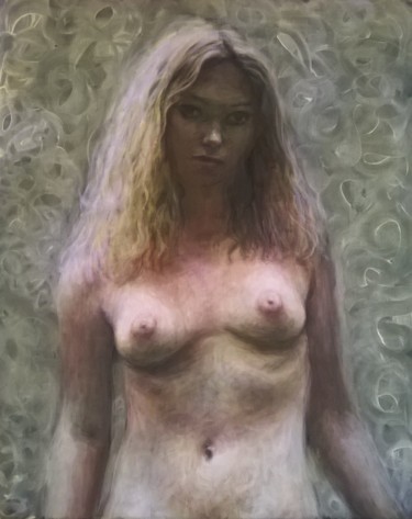 Pintura intitulada "jeune femme blonde…" por Vincent Bertrand, Obras de arte originais, Acrílico
