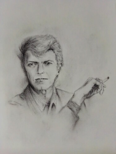Drawing titled "david bowie" by Vincent Bionaz, Original Artwork, Pencil