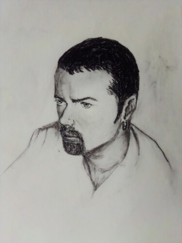Drawing titled "george micheal" by Vincent Bionaz, Original Artwork, Pencil