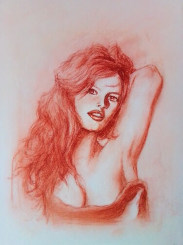 Drawing titled "brigitte  bardot" by Vincent Bionaz, Original Artwork, Pencil