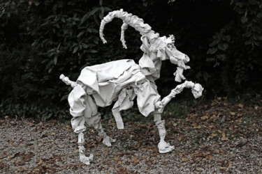 Sculpture intitulée "le grand bouquetin" par Vincent Bouillat, Œuvre d'art originale, Fil de fer