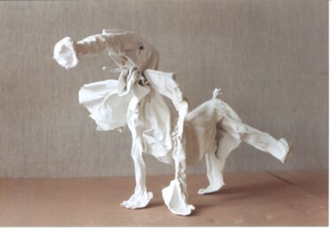 Sculpture intitulée "l'éléphant qui danse" par Vincent Bouillat, Œuvre d'art originale, Fil de fer