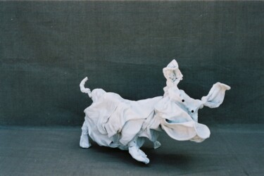 Escultura intitulada "le petit cochon" por Vincent Bouillat, Obras de arte originais, Arame